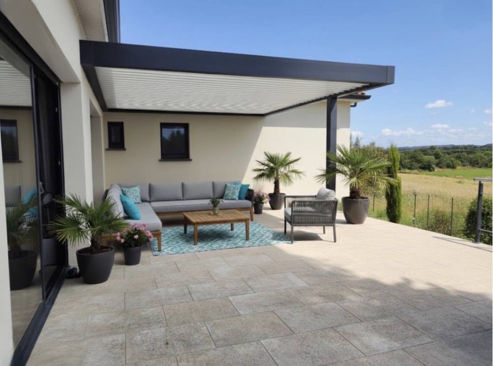 pergola bioclimatique pose en angle sur 1 poteau Toulouse devis