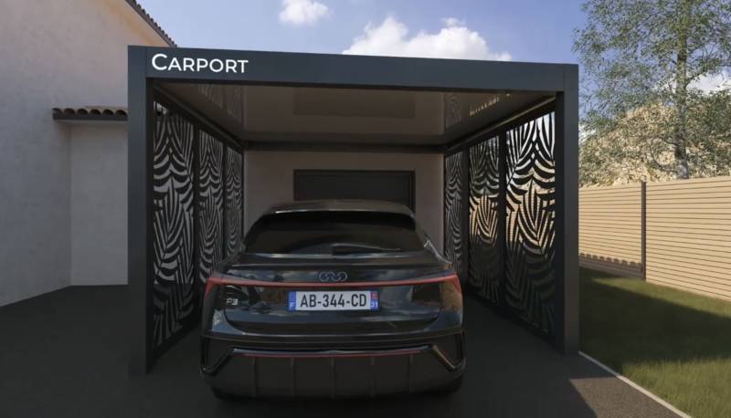 brise vue pour carport en aluminium sur mesure installateur Toulouse et sa région