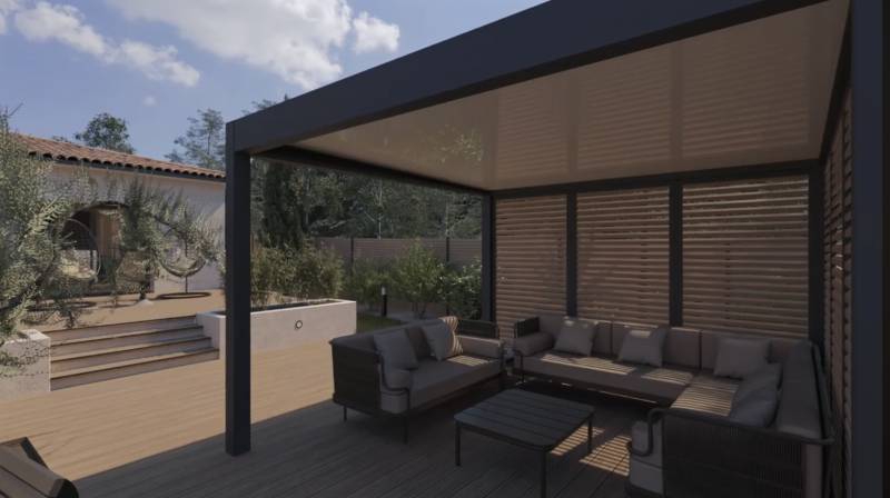 brise vue en aluminium pour pergola bioclimatique Toulouse Haute Garonne