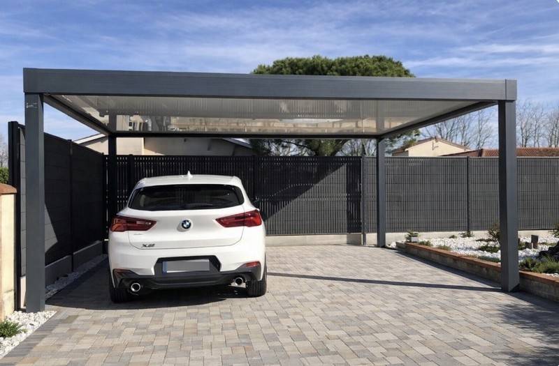 carport voiture aluminium autoporté 2 voitures Toulouse